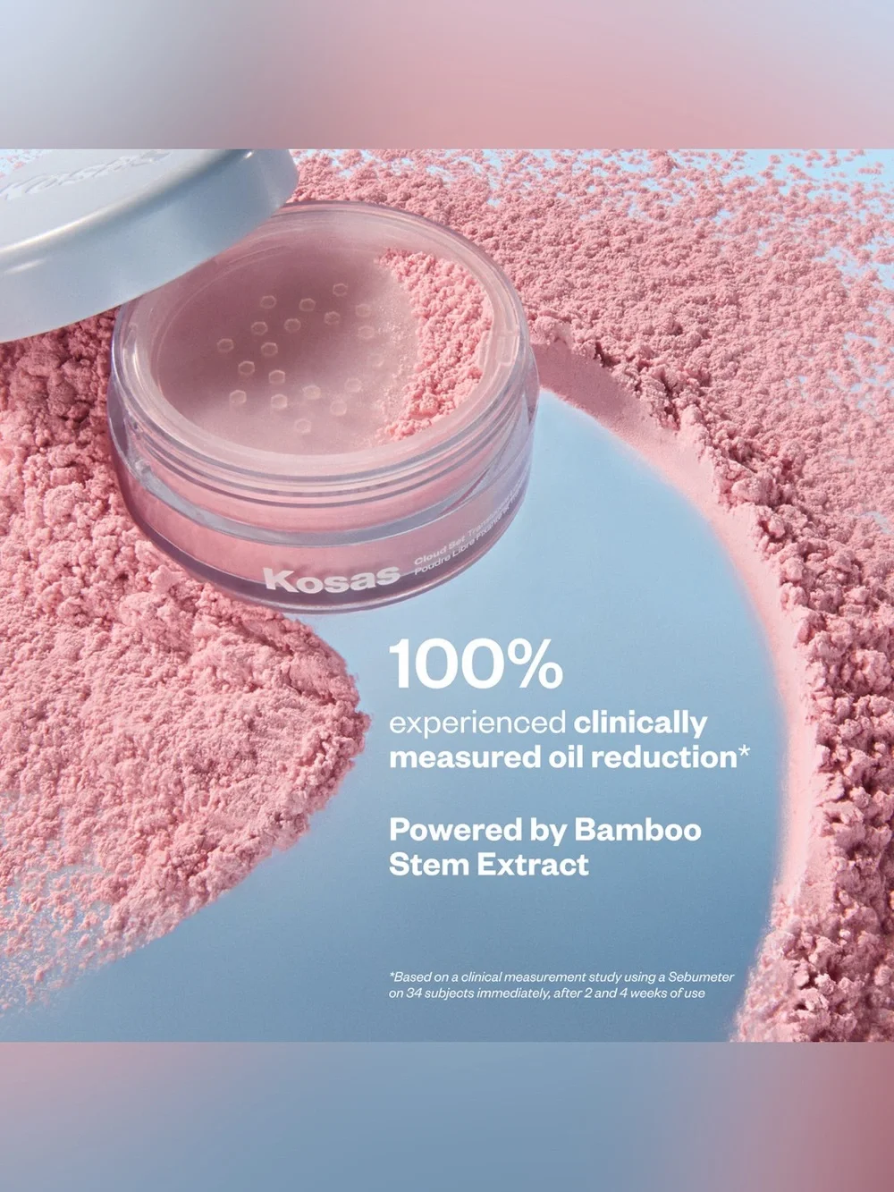 Kosas NIB Mini Cloud Set Loose Powder Translucent Ultra Sheer Pink / $23 Retail
